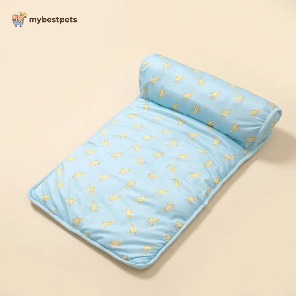 Ice Silk Cool Mat with Pillow for Dogs and Cats