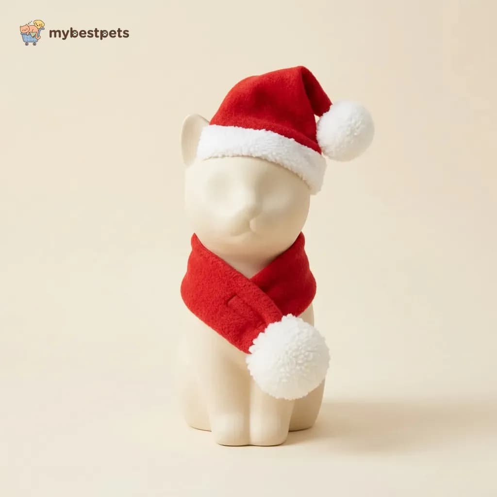 Christmas Hat and Scarf Set for Cats and Small Dogs