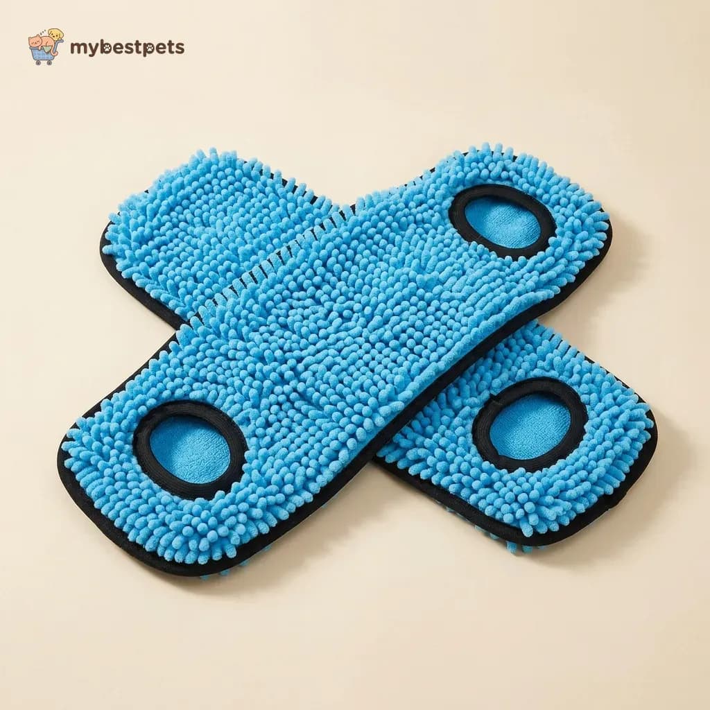 Chenille Pet Towel with Hand Pockets for Dogs and Cats