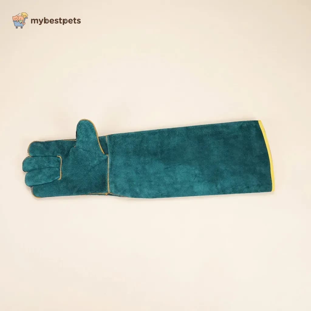 Long Cowhide Pet Handling Gloves for Cats, Dogs and Reptiles
