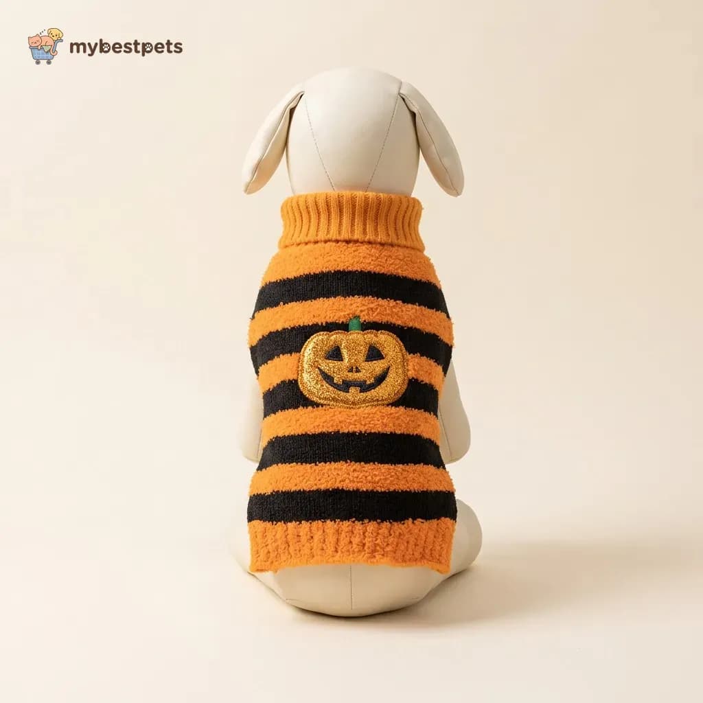 Halloween Knit Dog Sweater, Pumpkin and Black Designs