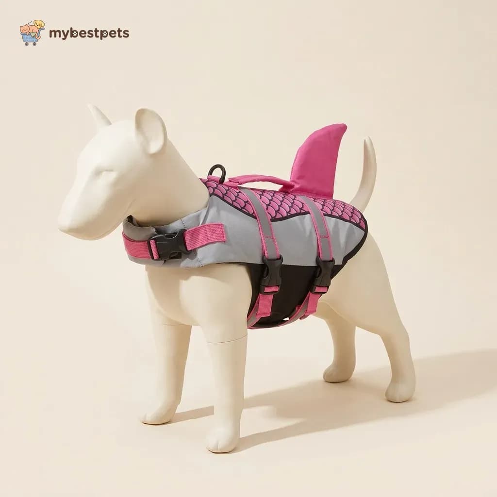 Shark Fin Dog Life Jacket with Grab Handle and Lead Ring