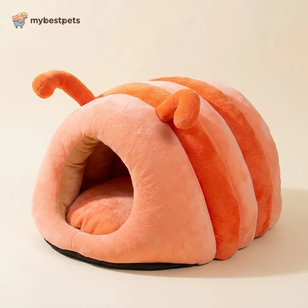 Caterpillar Plush Cave Bed for Cats and Small Dogs