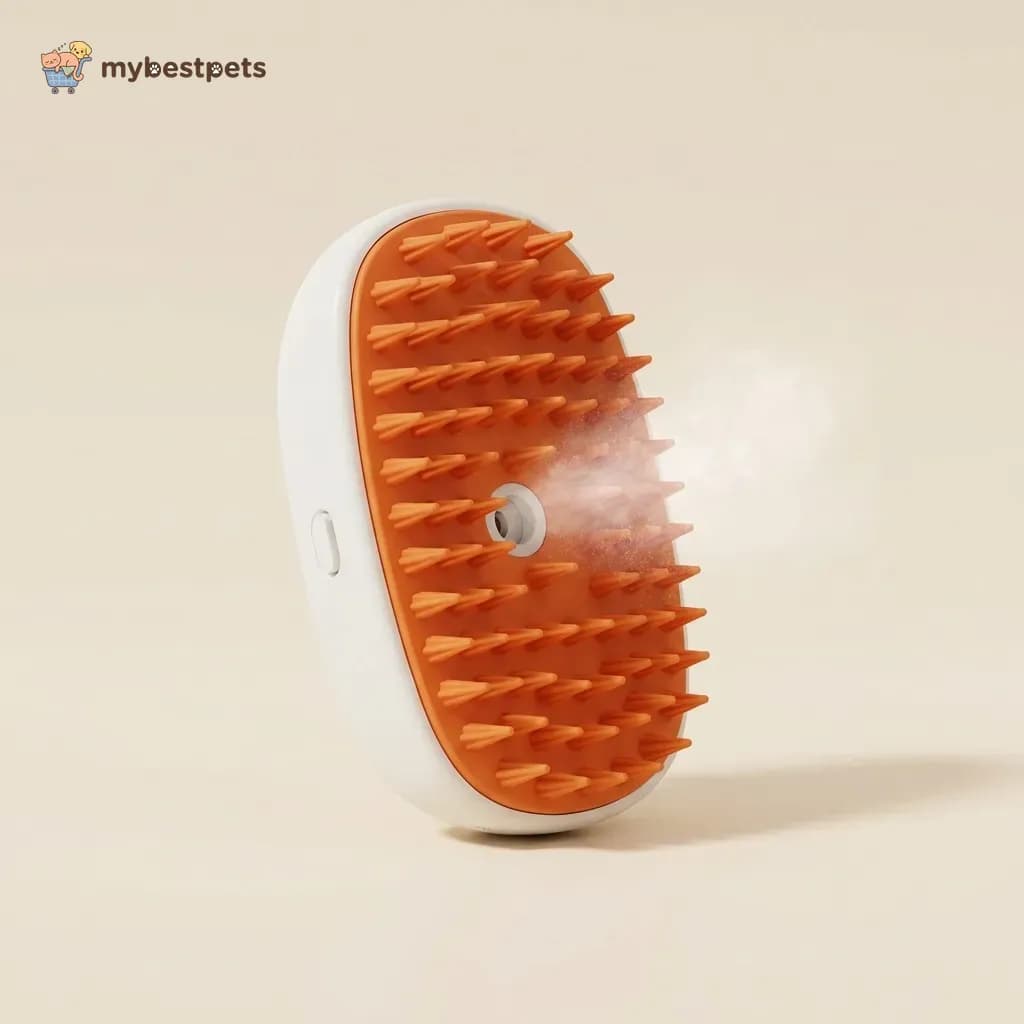 Pet Water Mist Brush with Rubber Bristles, USB Rechargeable