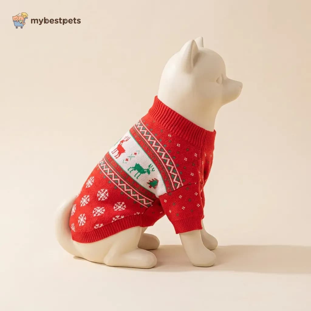 Knitted Christmas Dog Sweater, Reindeer or Christmas Tree