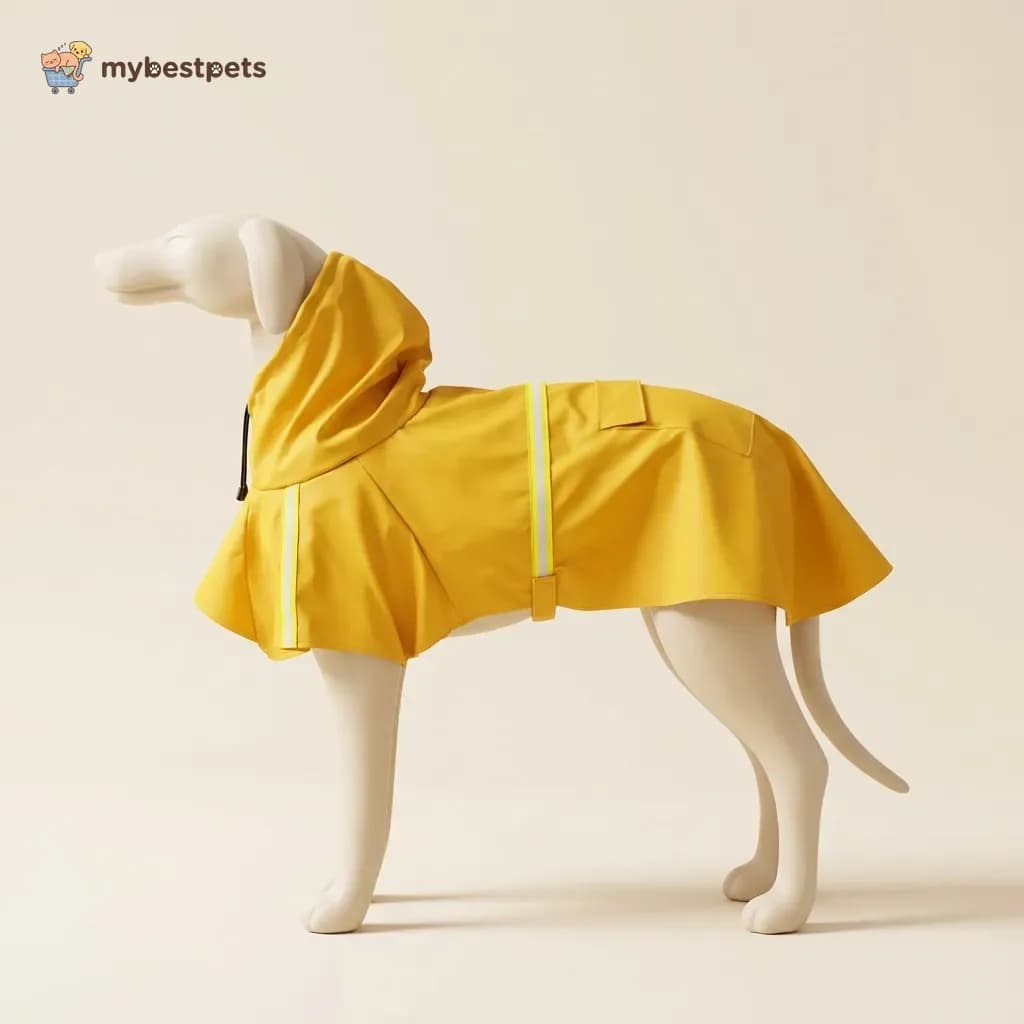 Waterproof Dog Rain Poncho with Hood and Reflective Strips