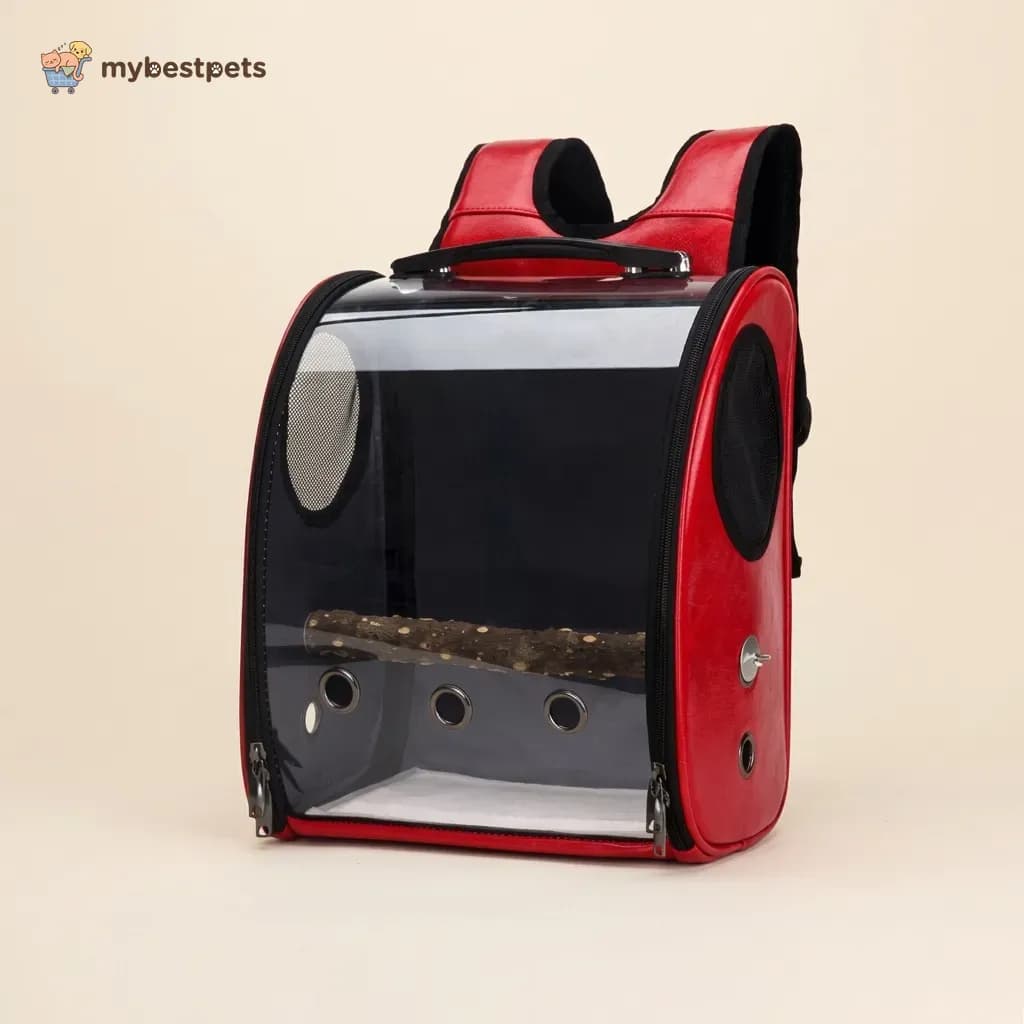 Foldable Bird Travel Backpack with Wooden Perch