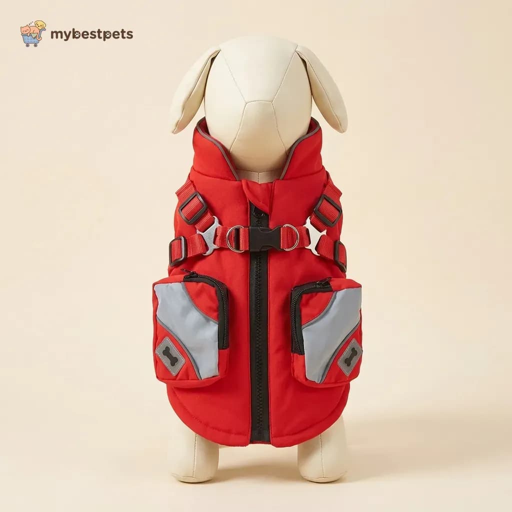 Sleeveless Padded Zip-Up Dog Jacket for Cold Weather