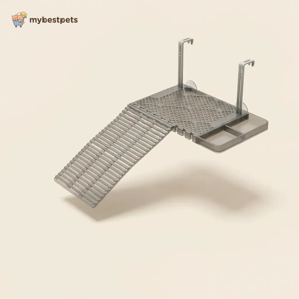 Hanging Turtle Basking Platform with Ramp and Food Tray