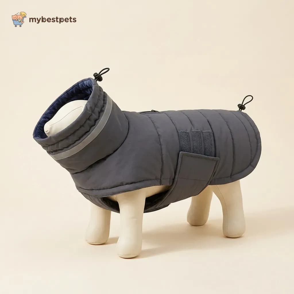 Waterproof Padded Dog Coat with Velvet Lining and Belly Strap