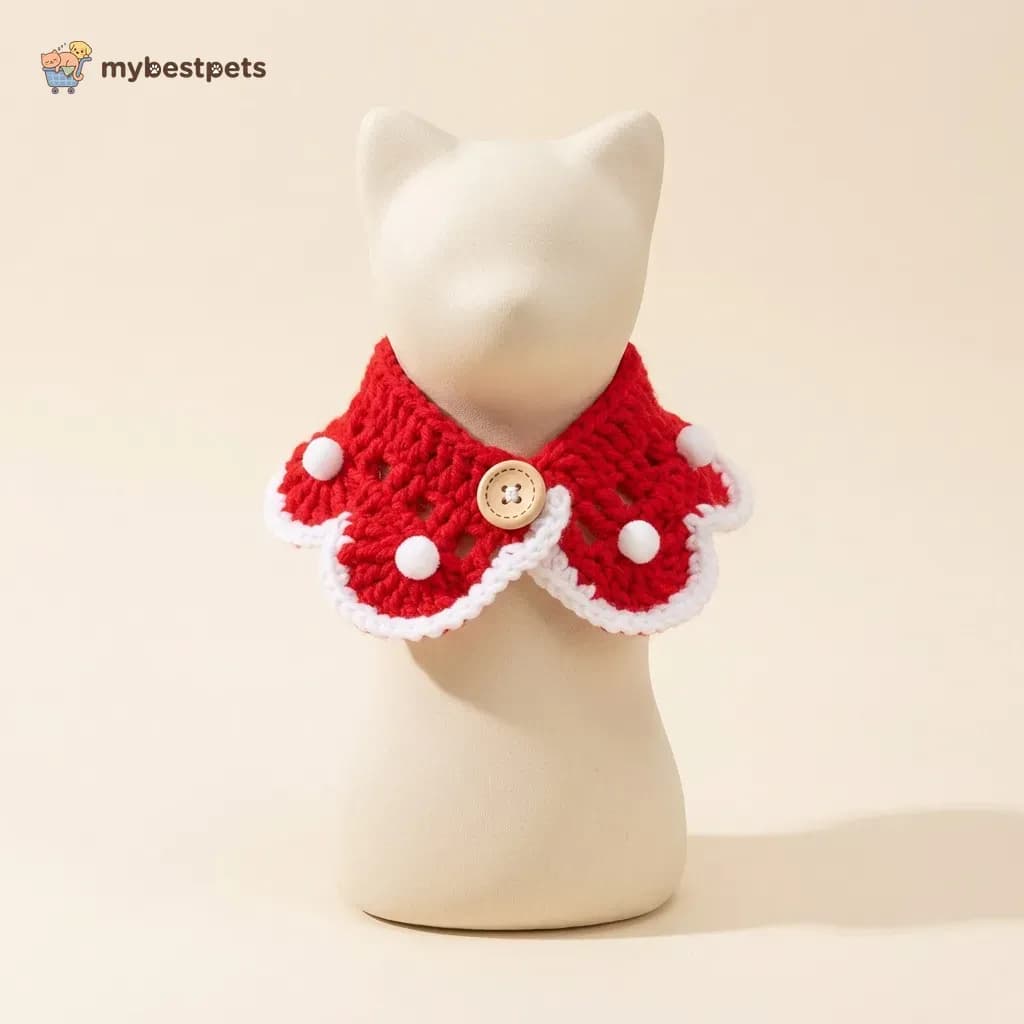 Knitted Christmas Collar Bib for Cats and Small Dogs