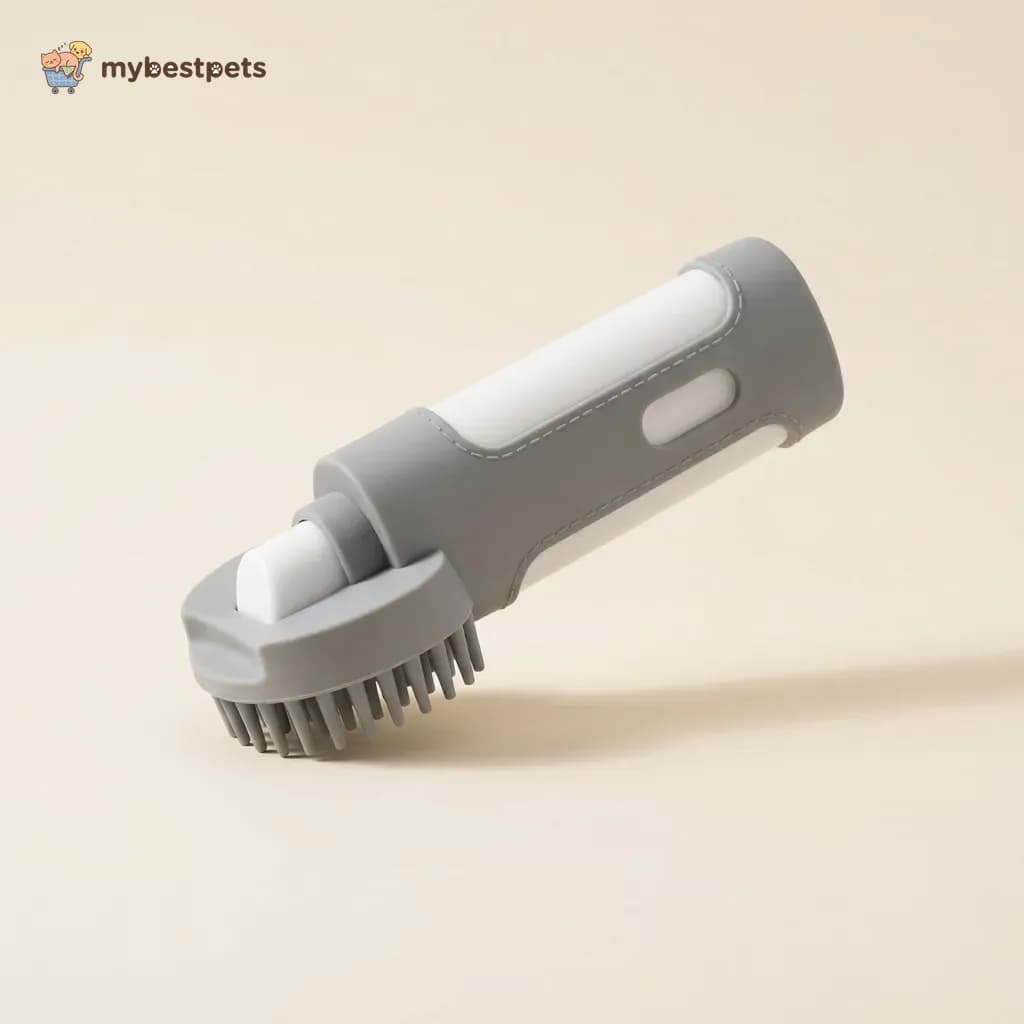 Silicone Pet Bath Brush with Handle for Dogs and Cats