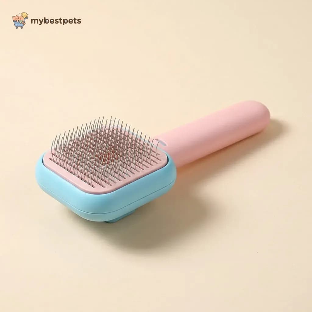 Self-Cleaning Slicker Brush with Long Handle for Dogs and Cats