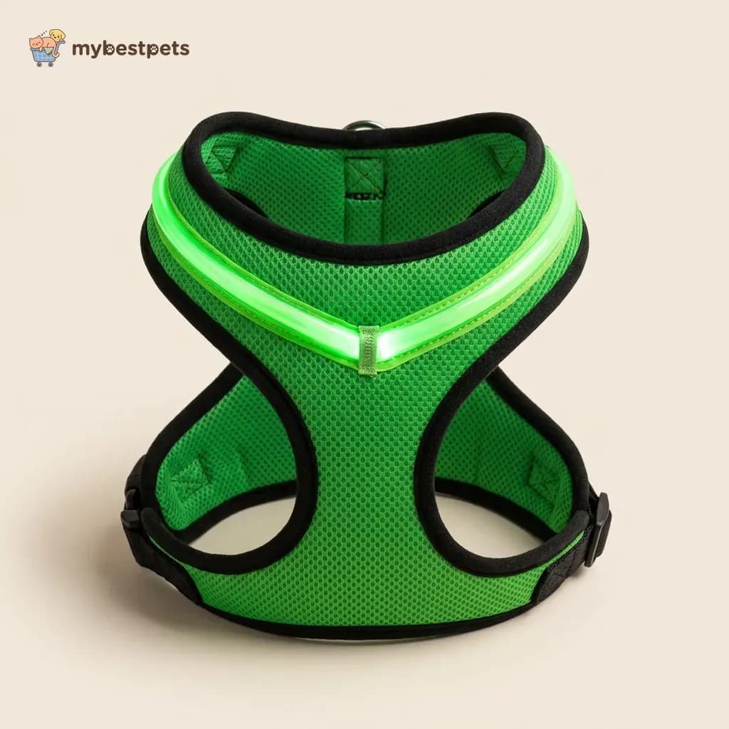 LED Dog Harness, Light-Up Mesh Vest, USB Rechargeable