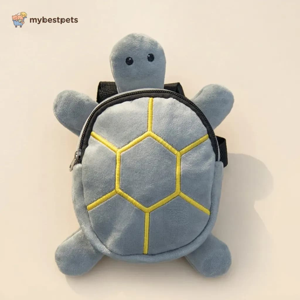 Plush Turtle Dog Backpack with Zip Pocket