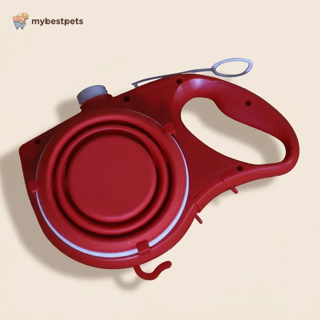 Dog Leash with Built-In Water Bottle and Foldable Bowl