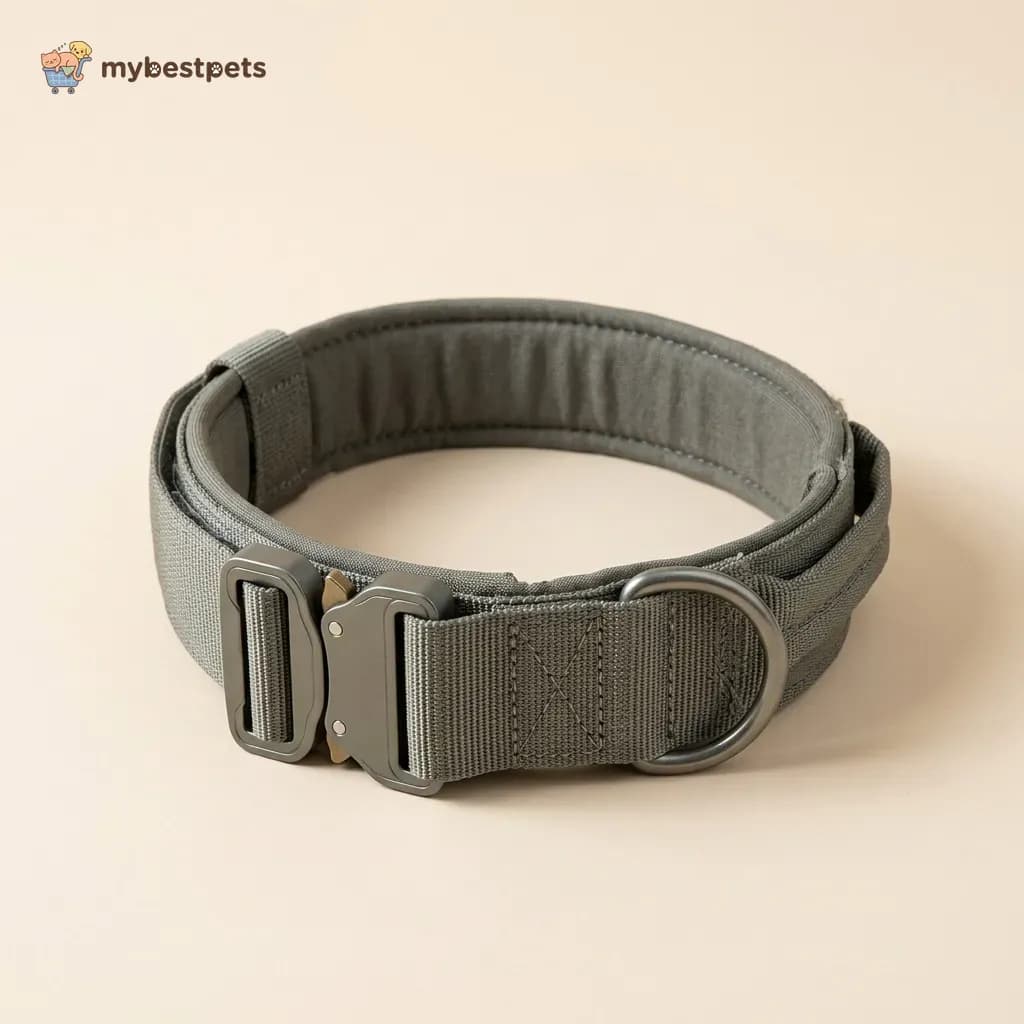 Wide Tactical Dog Collar with Quick-Release Buckle