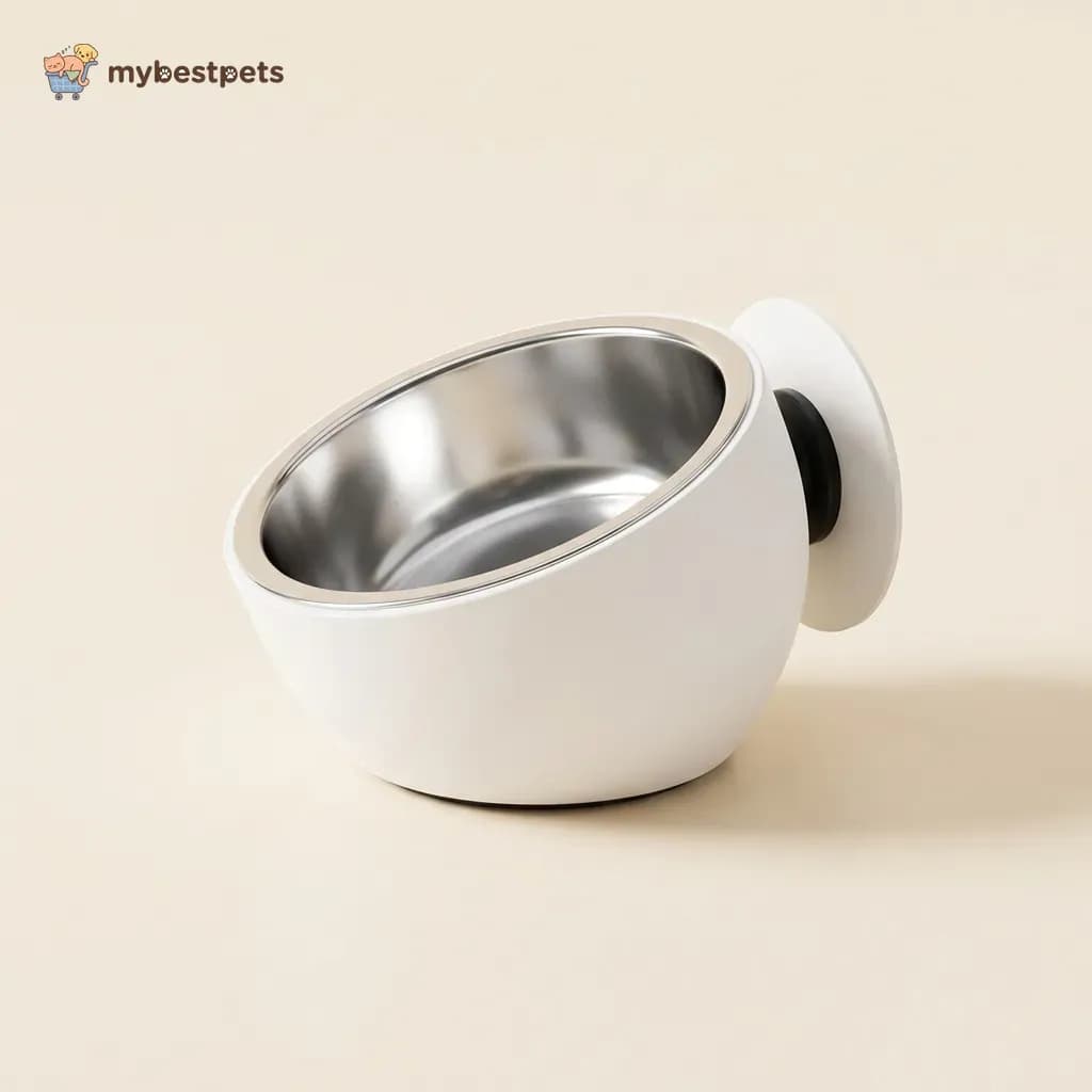 Tilted Magnetic Pet Bowl with Stainless Steel Inner Bowl