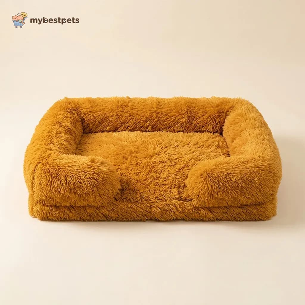 Fluffy Pet Sofa Bed with Bolster for Dogs and Cats