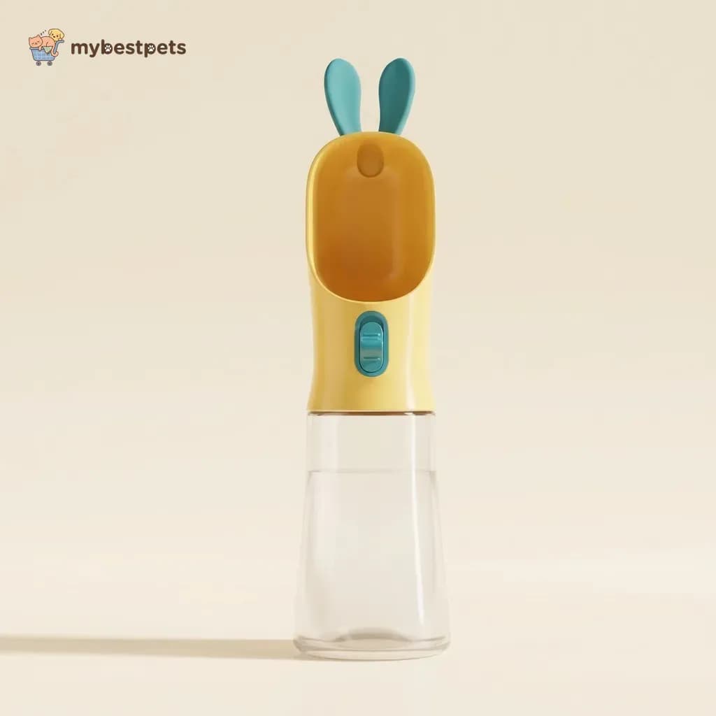 Portable Dog Water Bottle, 400 ml, with Optional Food Cup