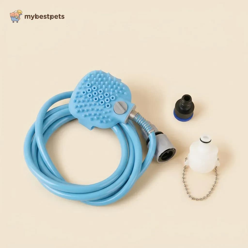 Pet Shower Sprayer Brush with 2.5 m Hose and Tap Adapters