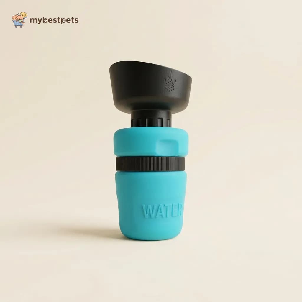 Dog Travel Water Bottle with Fold-Out Cup and Twist Lock