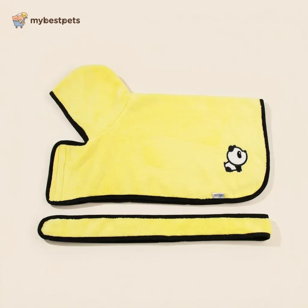 Hooded Pet Bathrobe Towel with Belt for Dogs and Cats