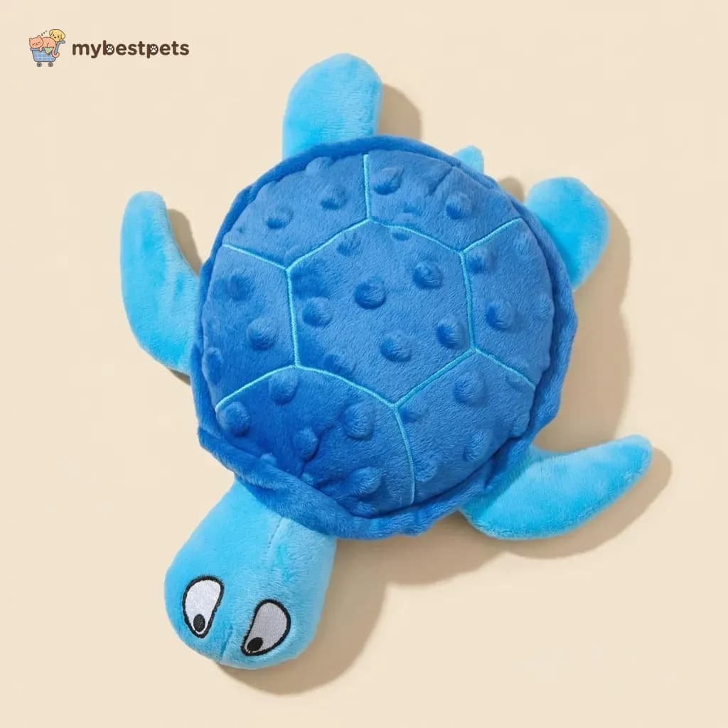 Squeaky Sea Turtle Dog Toy with Crinkle Paper, No Stuffing