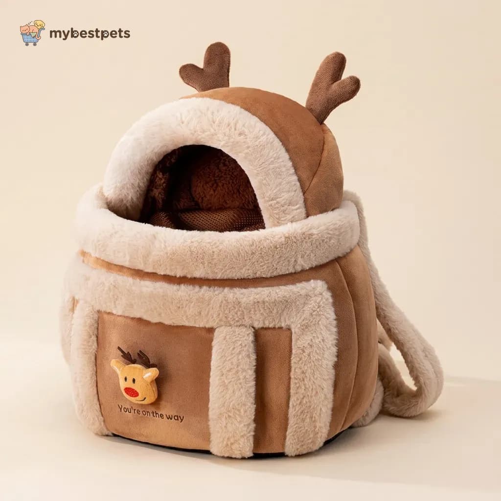 Reindeer Plush Pet Carrier Bag for Cats and Small Dogs