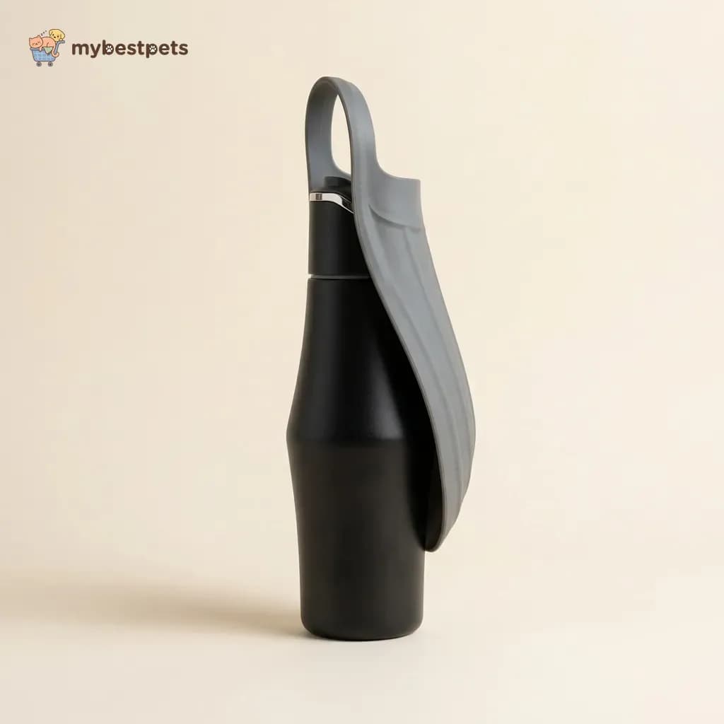 Stainless Steel Dog Water Bottle with Folding Silicone Bowl