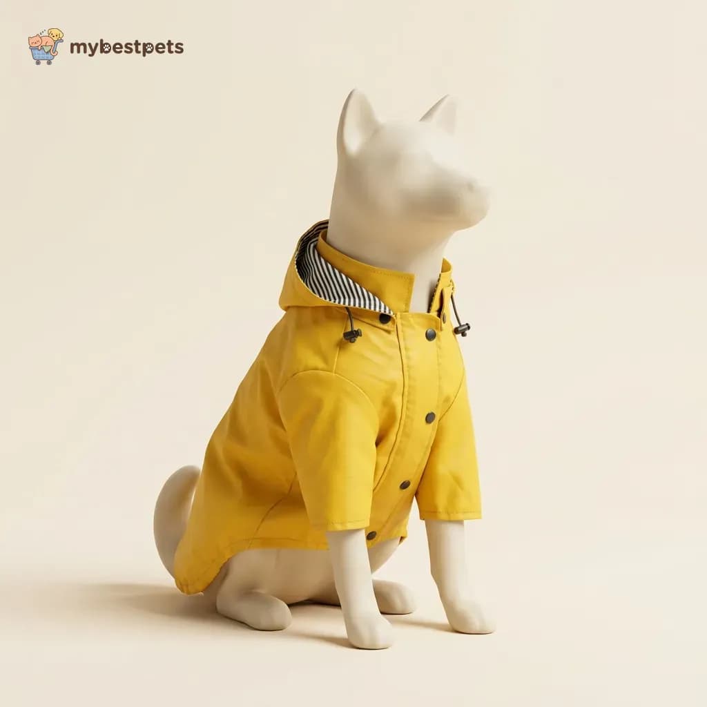 Dog Raincoat, Yellow Trench Coat Style for Small to Large Dogs