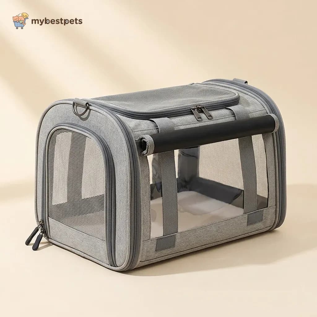 Foldable Pet Carrier Bag with Clear Side Panels