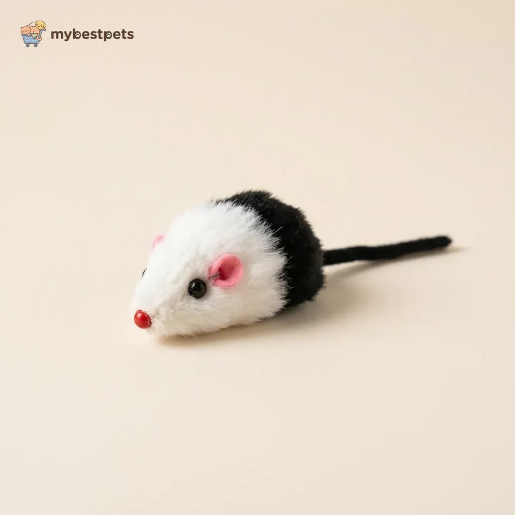 Rabbit Fur Mouse Cat Toy with Long Tail