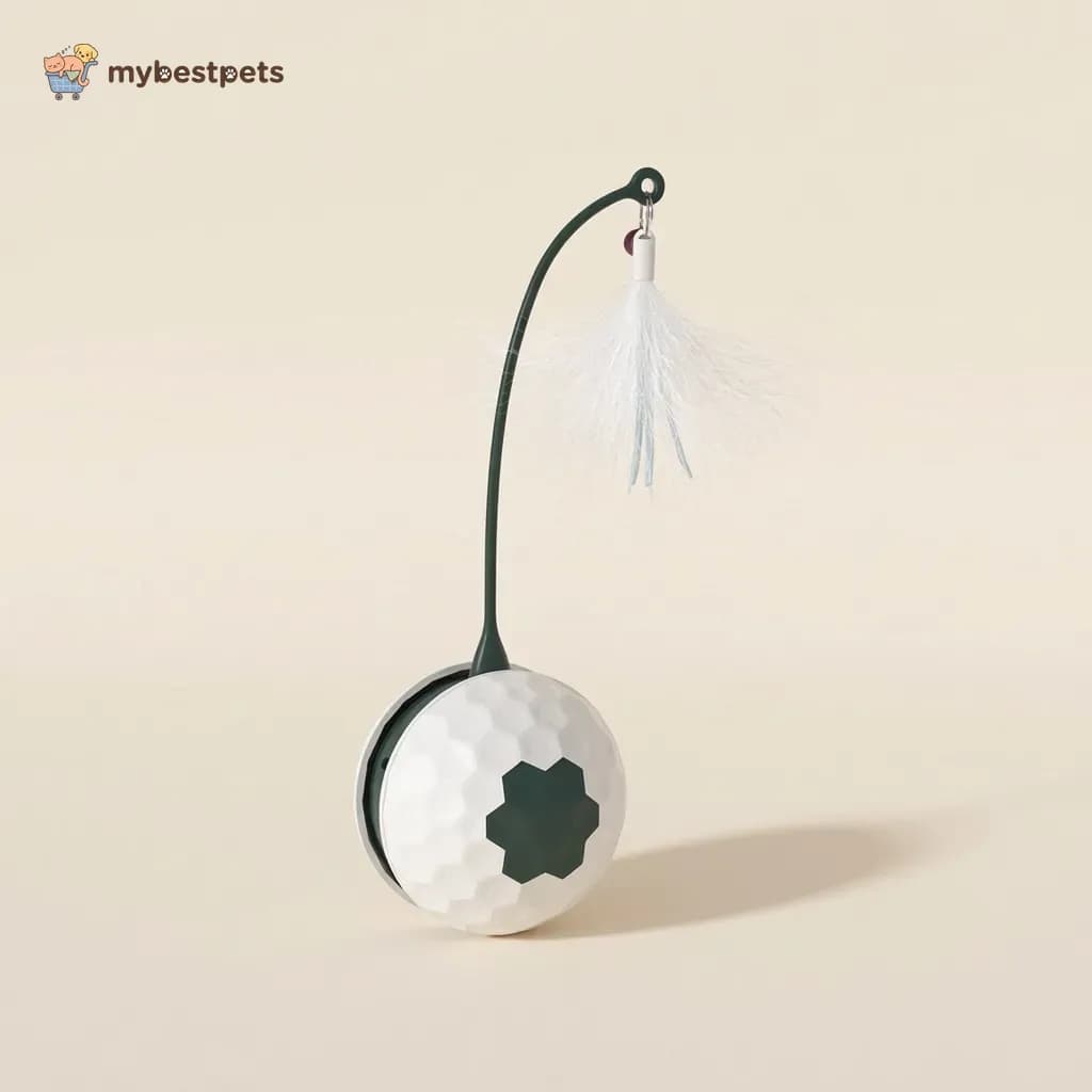 Electric Wobble Cat Toy with Feather, USB Rechargeable