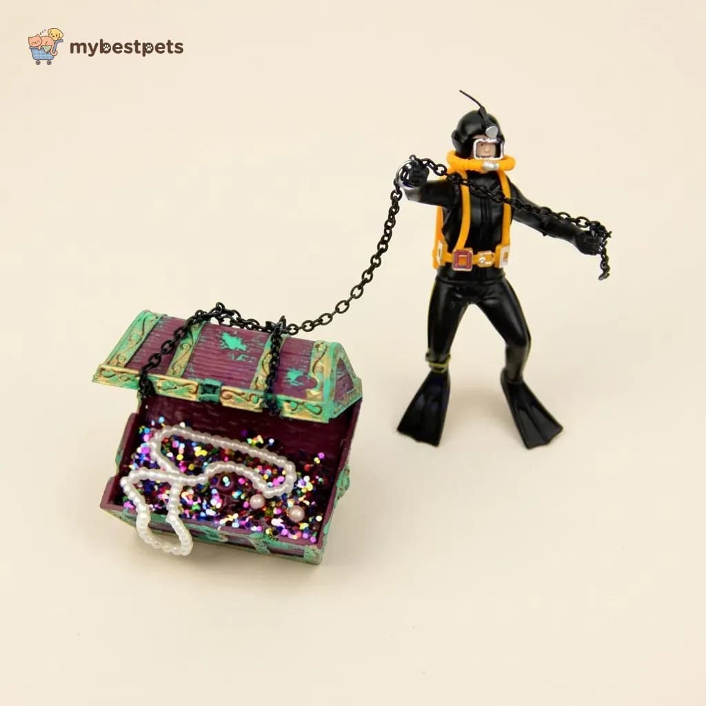 Aquarium Ornament, Deep Sea Diver with Treasure Chest