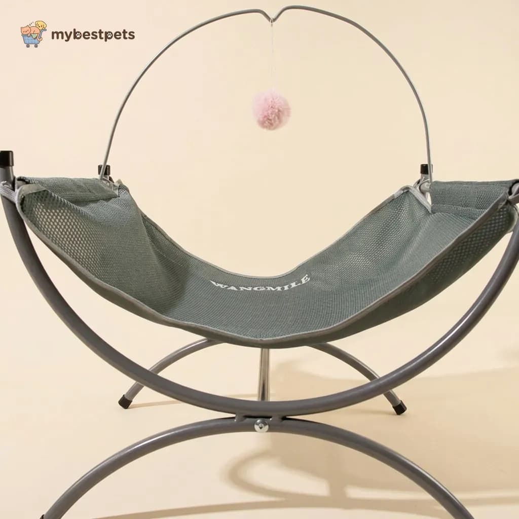 Cat Hammock Bed with Metal Stand and Mesh Sling