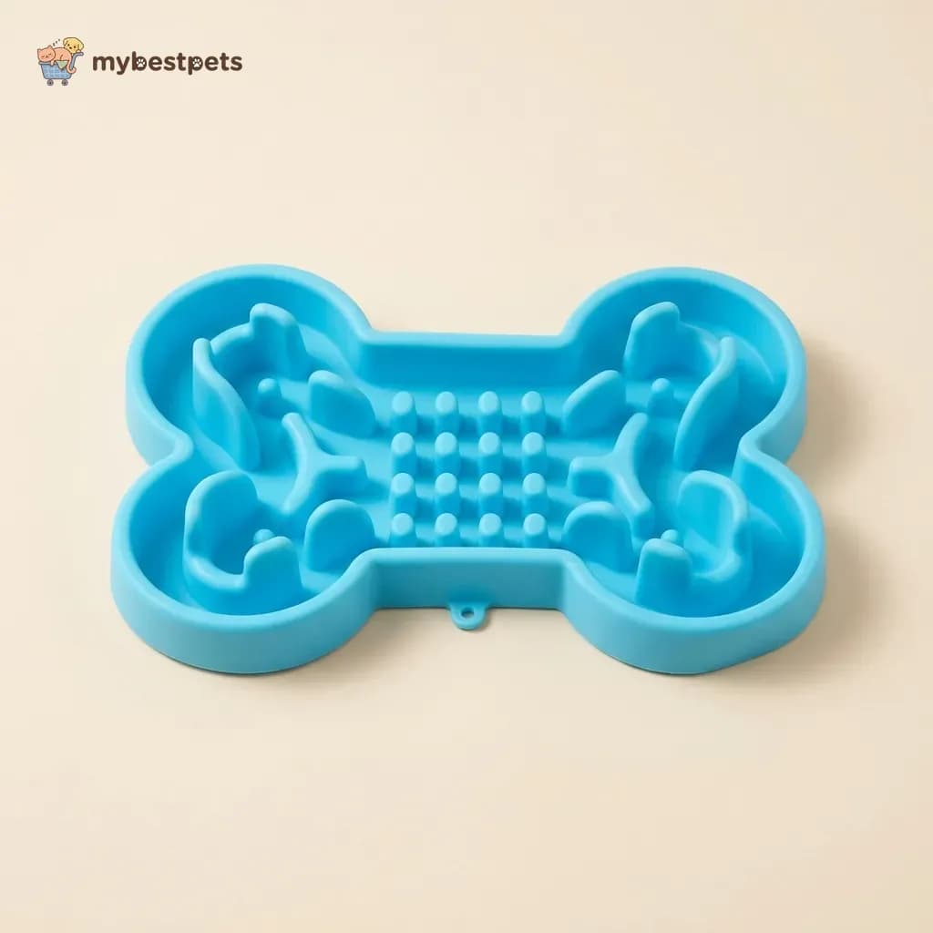 Slow Feeder Dog Bowl, Bone Shaped, Small or Large
