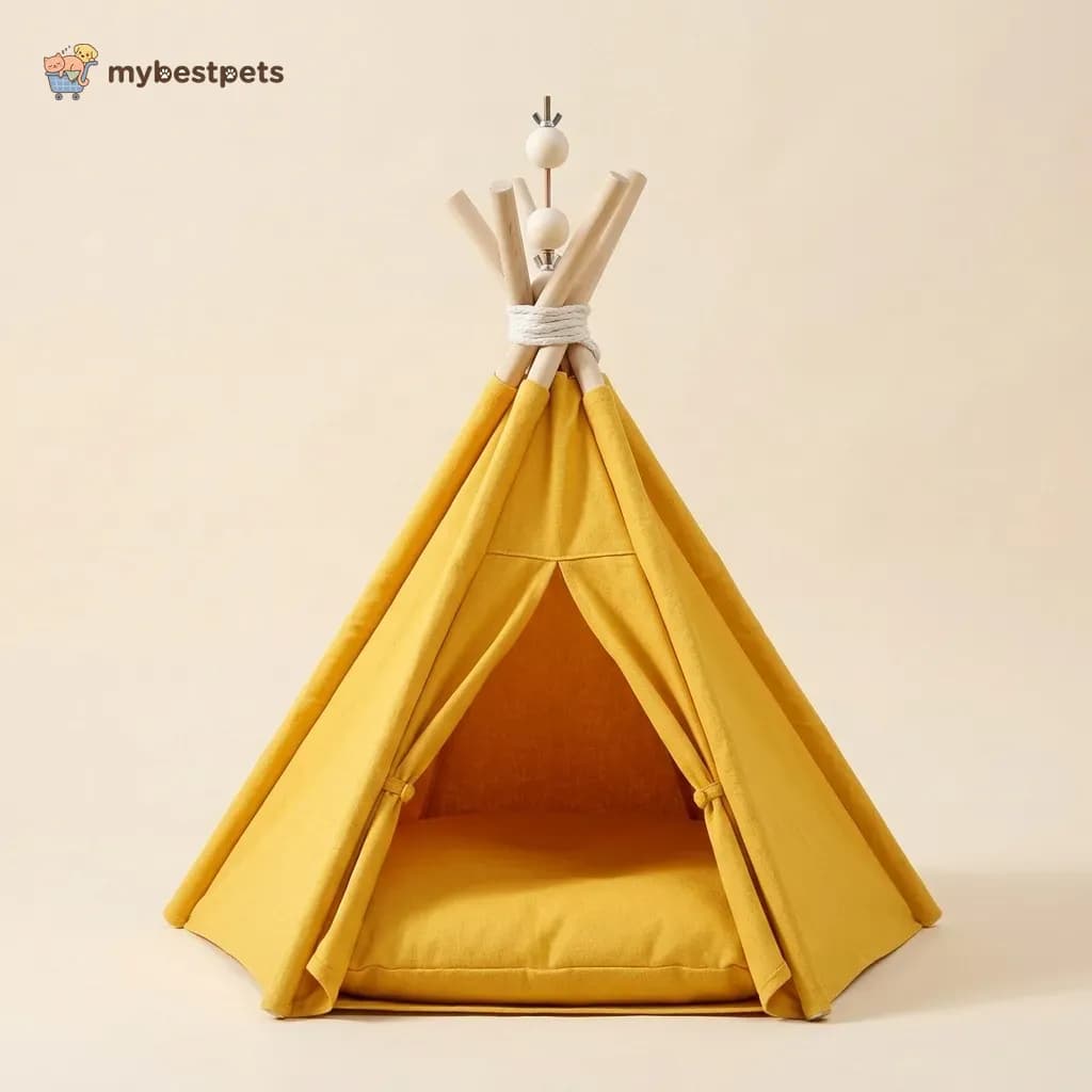 Pet Teepee Tent with Cushion for Cats and Small Dogs