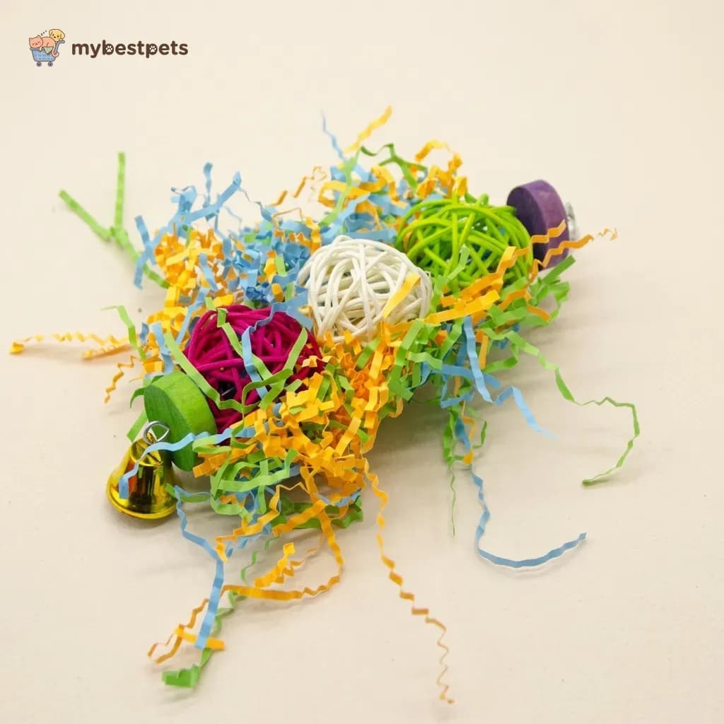 Parrot Chew Toy Set with Rattan Balls and Shredding Paper