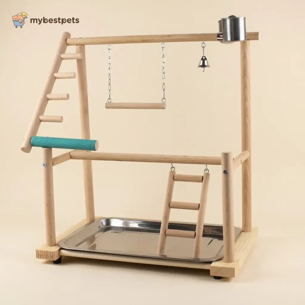 Tabletop Bird Play Stand with Swing, Ladders and Tray