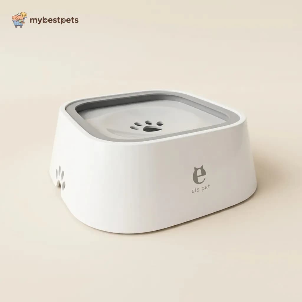 No-Spill Water Bowl with Floating Disc for Dogs and Cats