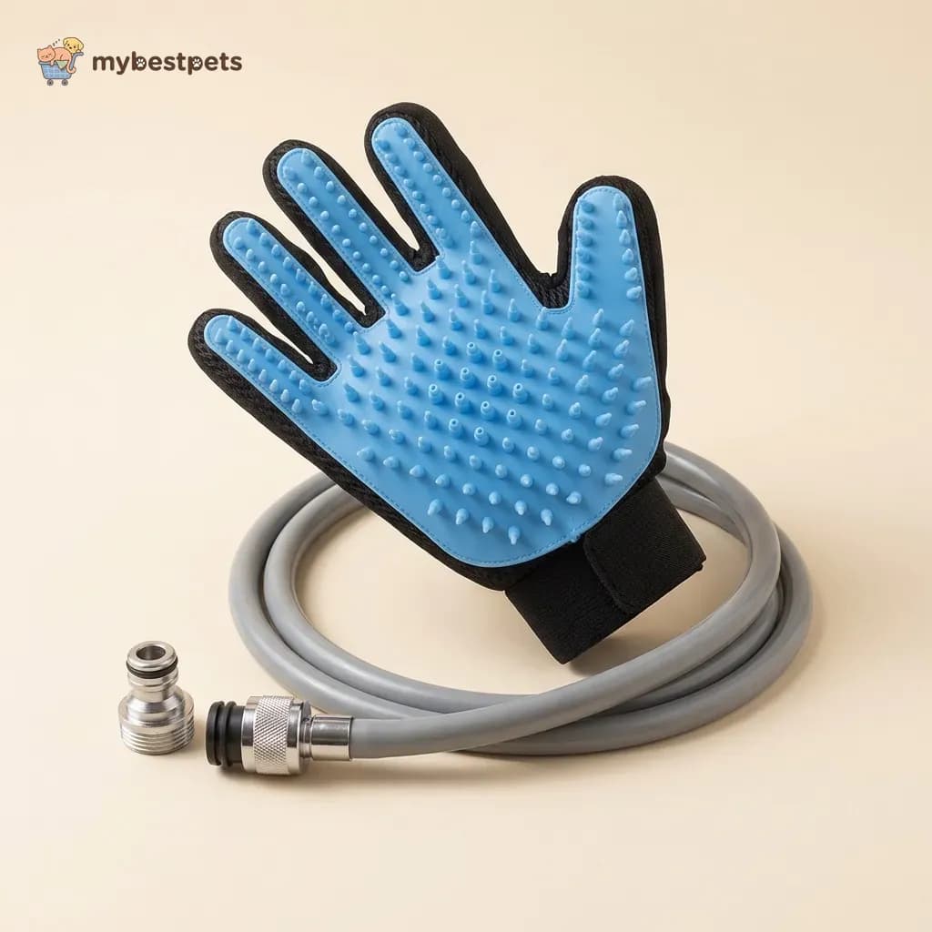 Pet Shower Sprayer Glove with Hose and Tap Adapters