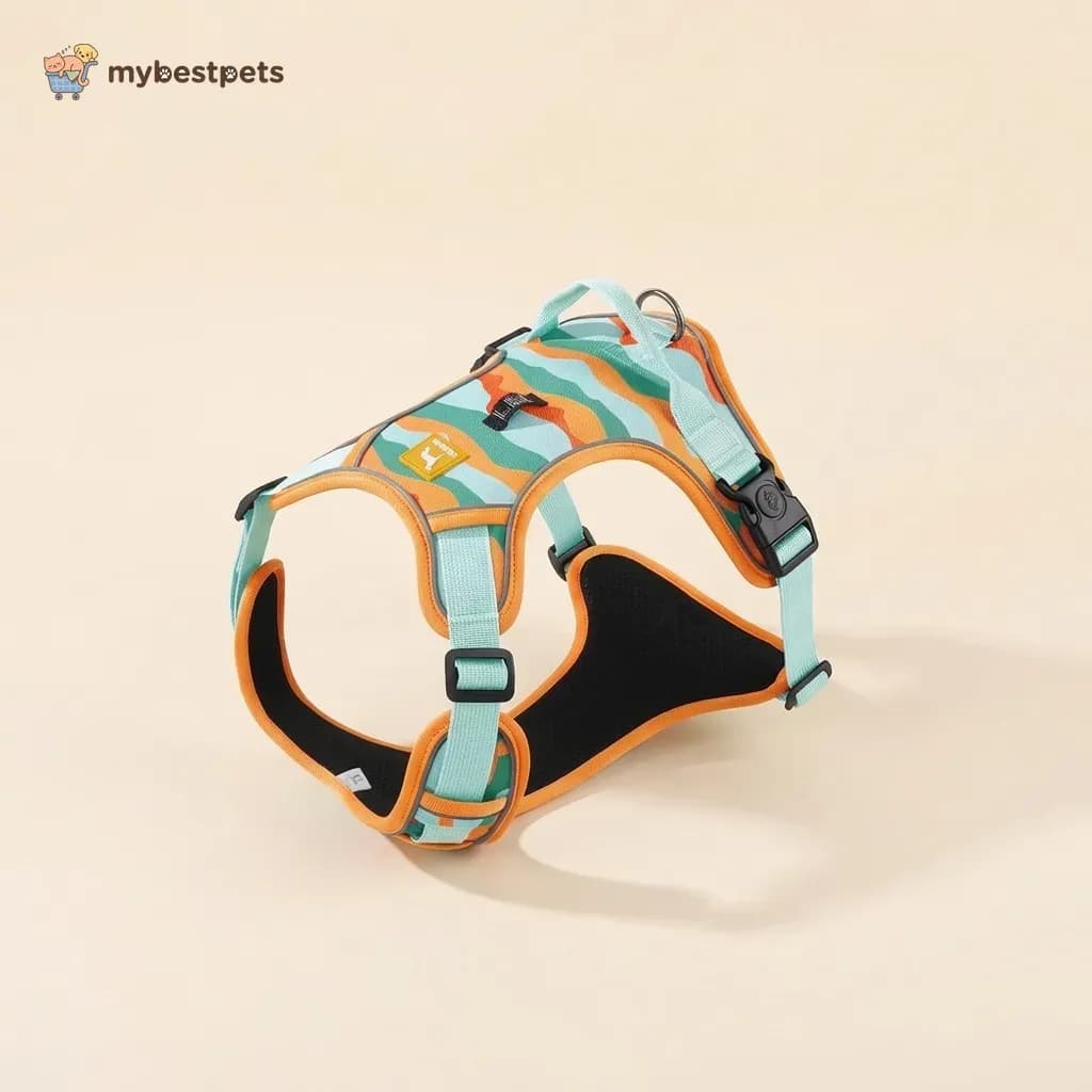 Padded Dog Harness with Back Handle and Reflective Trim