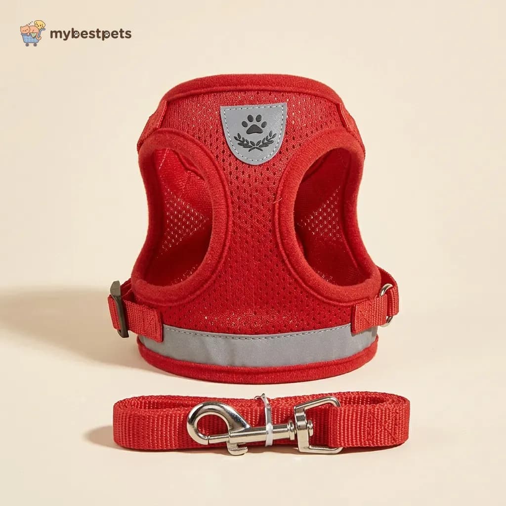 Reflective Mesh Harness and Leash Set for Small Dogs and Cats