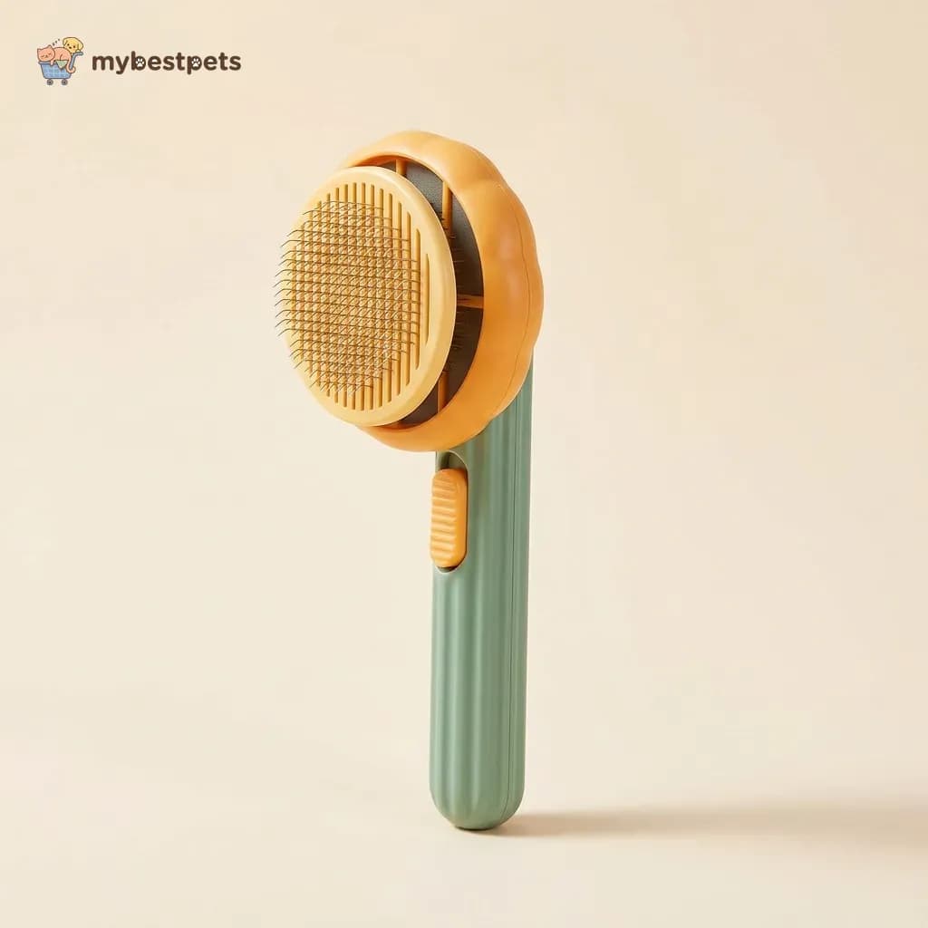 Pumpkin Slicker Brush for Cats, Dogs and Rabbits, Self-Cleaning