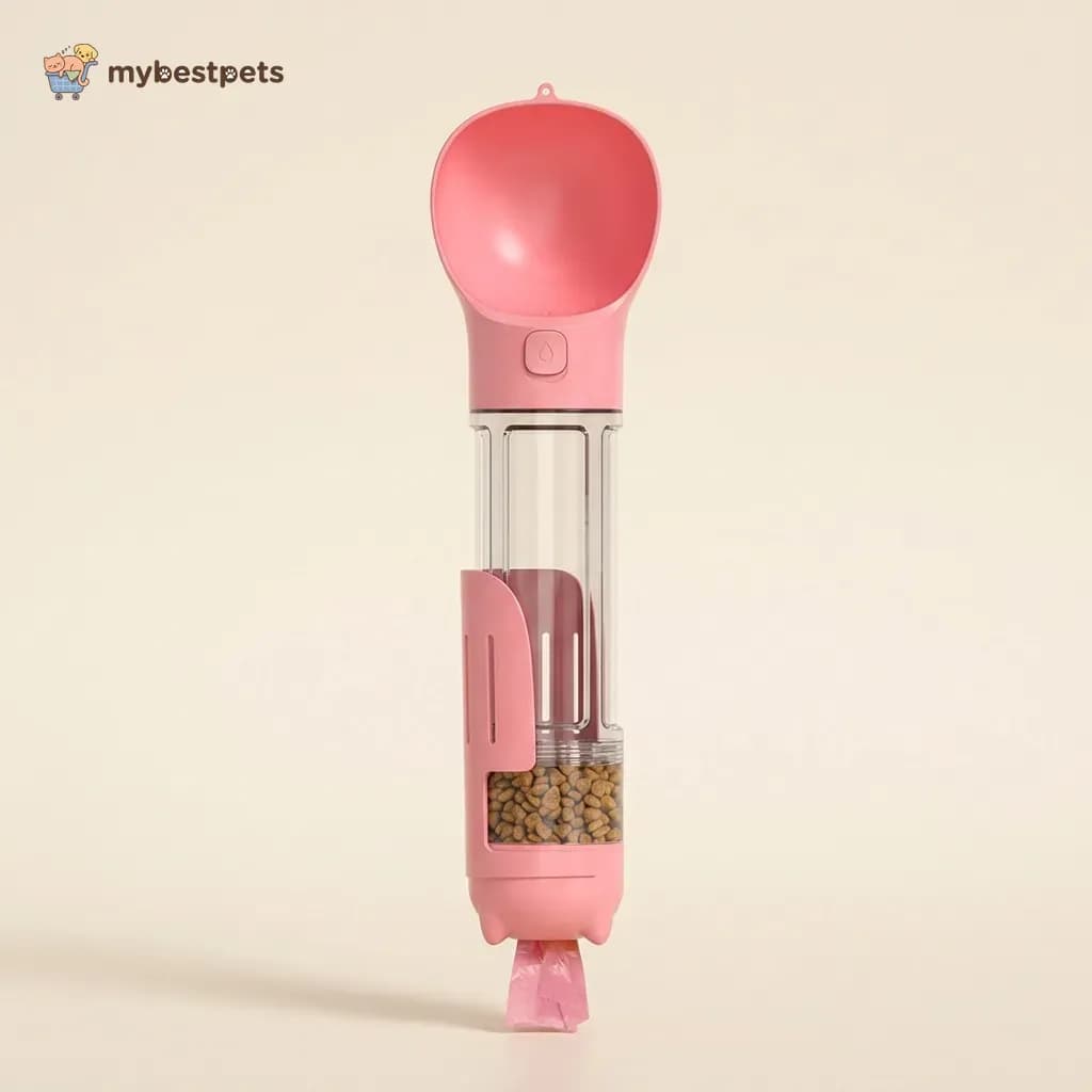 Dog Walking Water Bottle with Poop Scoop and Bag Dispenser