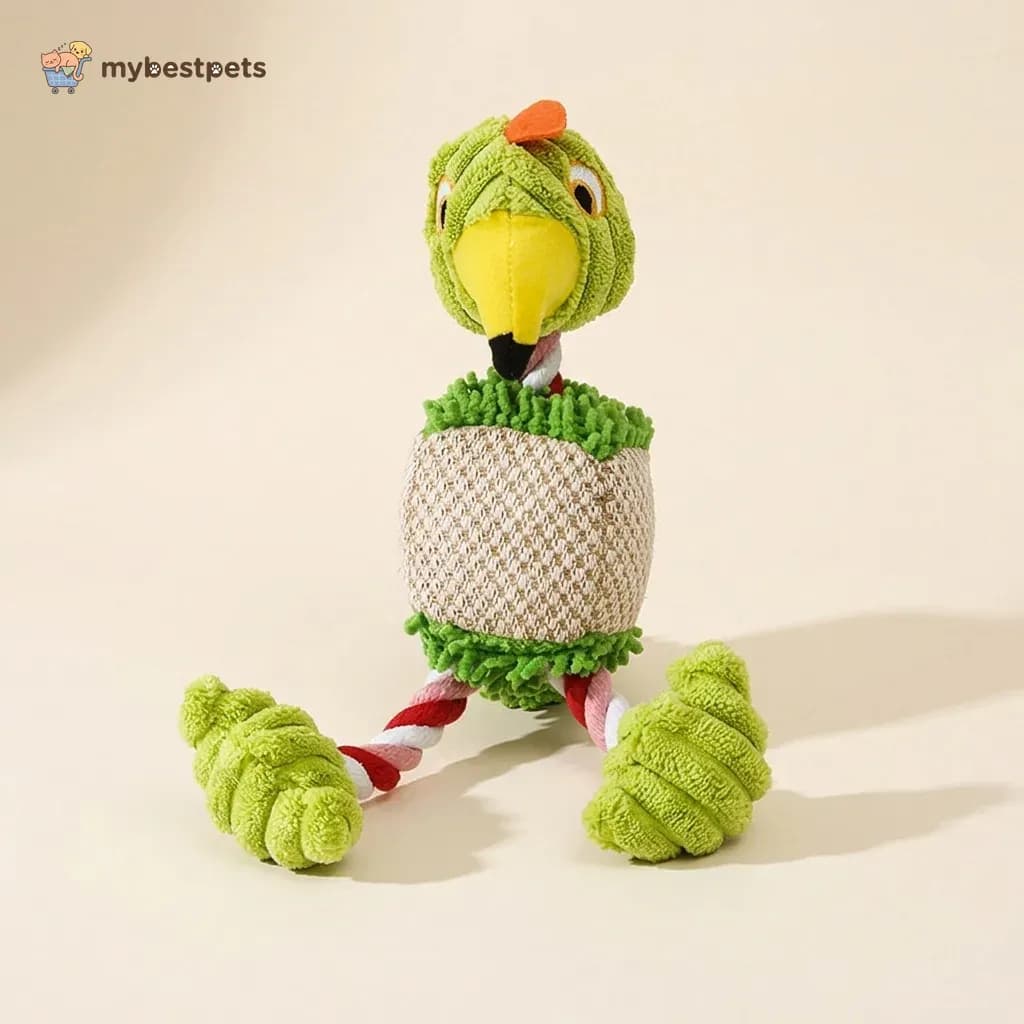Squeaky Corduroy Plush Dog Toy in Animal Designs