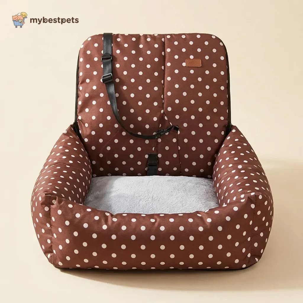 Dog Car Seat Bed, Cushioned Booster with Washable Cover