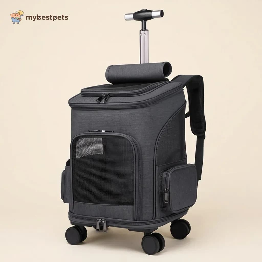 Pet Trolley Backpack with Wheels for Cats and Small Dogs