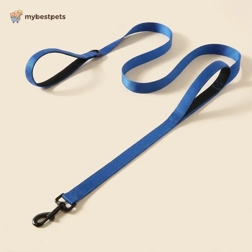 Double Handle Dog Leash, Reflective with Padded Traffic Handle
